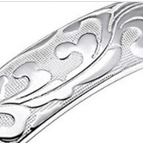 Sterling Silver Bangle Bracelet 925 Sterling Silver Bracelet Bangle Adjustable - Picture 2 of 9